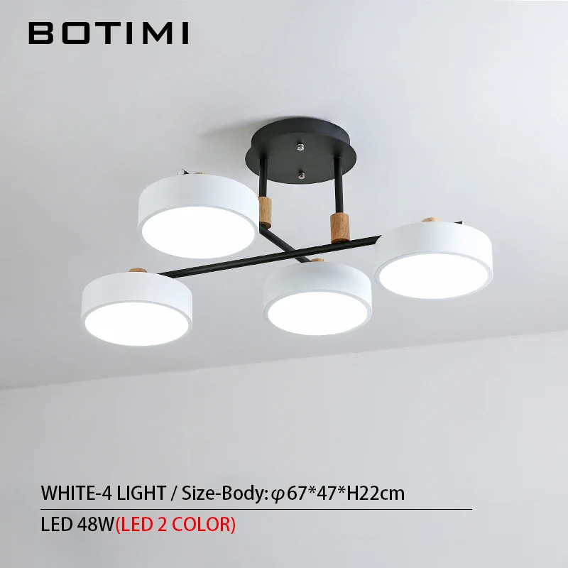 4 Light-White-2-SSG BOTIMI, серая металлическая люстра с абажуром для гостиной, современный круглый светодиодный светильник 220 В, белые светильники для спальни - Цвет абажура: 4 Light-White-2-SSG