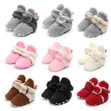 Kidsun bebê meias de inverno sapatos fluff bonito quente infantil menino menina primeiros caminhantes algodão conforto antiderrapante macio sola da criança berço