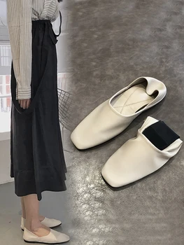 

2020 new spring and autumn square head single shoes women's Retro late evening shoes soft bottomed bean Korean version versatile