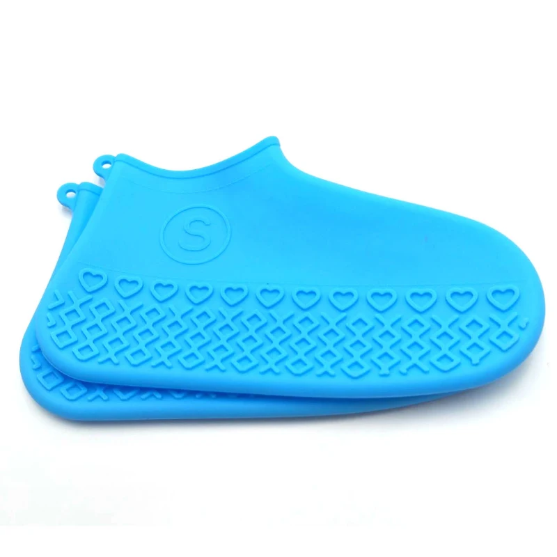 Reusable Waterproof Shoe Covers Cycling Rain Overshoes Silicone Elastic Shoe Covers Protect Unisex Shoes Accessories Dust Covers - Цвет: Небесно-голубой