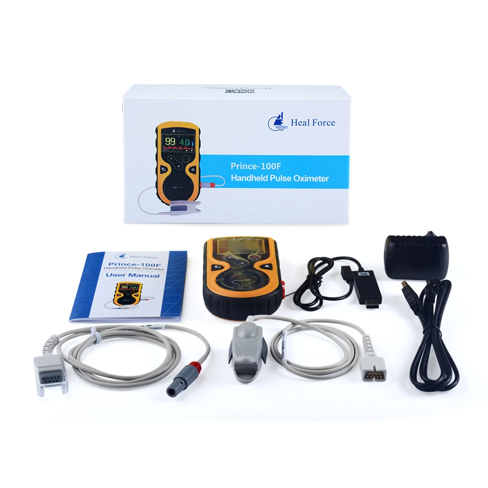 Heal Force Prince-100F перезаряжаемый переносной пульсоксиметр с измерениями в реальном времени внешний датчик пальца