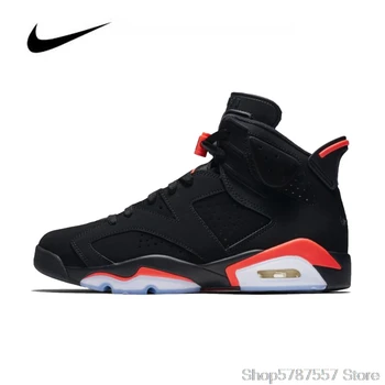 

Nike Air Jordan 6 Black Infrared OG 2019 Men's Basketball Shoes Original High Top Jordan Sneakers Basketball Shoes Women