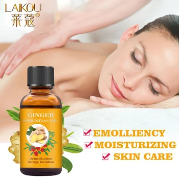 

LAIKOU 30ML Ginger Massage Oil Relaxing Body Massage Scraping Essential Oil Relieve Fatigue Pure Natural Body Oils Skin Care