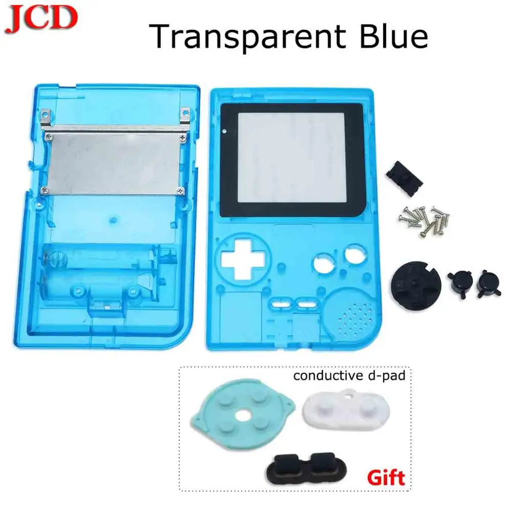 Transparent blue JCD для GBP прозрачный/светящийся Корпус Замена с кнопками комплект для Gameboy Карманная игровая консоль полный корпус - Цвет: Transparent blue