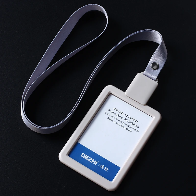 1pc laconic Plastics Badge holder ID Storage box Elastic thread Skype