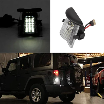 

Auto LED License Plate Light Rear Plate Holder Frame Bracket License Tag Lights Replacement for Jeep Wrangler JK 2007-2018