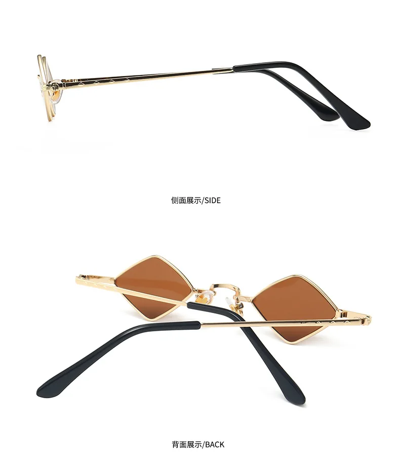 New Fashion Frame Small Punk Sunglasses Women Men Vintage Irregular Gradient Big Sun Glasses For Female Male With Chain NX