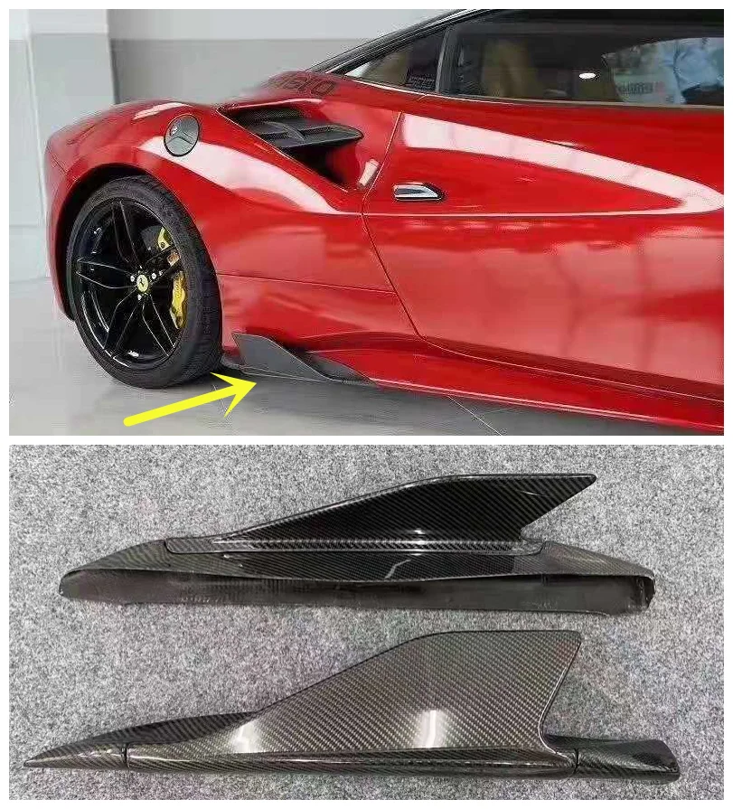

High Quality Dry Carbon Fiber Modified Capristo side skirt Angle Fits For Ferrari 488 GTB Car Tuning 2015-2018