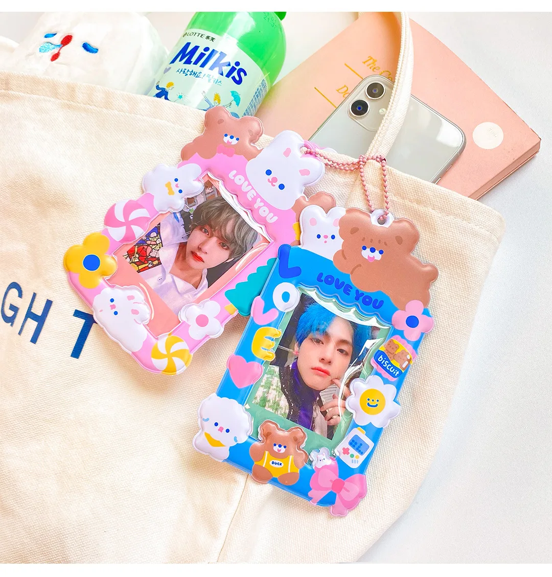 MINKYS Новые поступления фотокарточки с изображением мишки Kpop держатель для карт