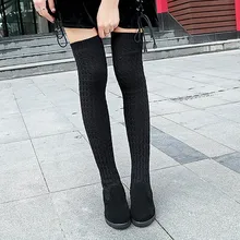 Sooneeya стелька из эластичной ткани; женская обувь выше колена; высокие сапоги; женские слипоны на платформе; женские кроссовки; сезон осень-зима; botas mujer