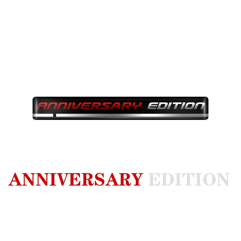 Red silver-1pcs 3D автомобильный Стайлинг, юбилейное издание, эпоксидная смола, наклейка, автомобильный Автомобильный корпус, руль, украшение для универсальных автомобильных аксессуаров - Название цвета: Red silver-1pcs