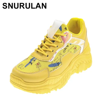 

SNURULAN Women's sneakers-columns; 2019 collection fashionable sneakers on the platform; women's casual shoes with wedges