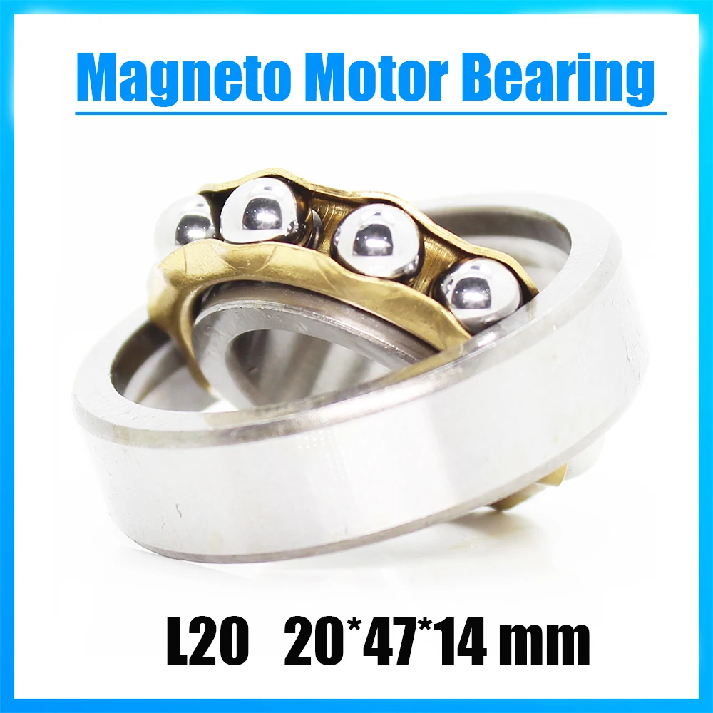 L20 Magneto Bearing 20*47*14 mm ( 1 PC ) Angular Contact Separate Permanent Motor Ball Bearings