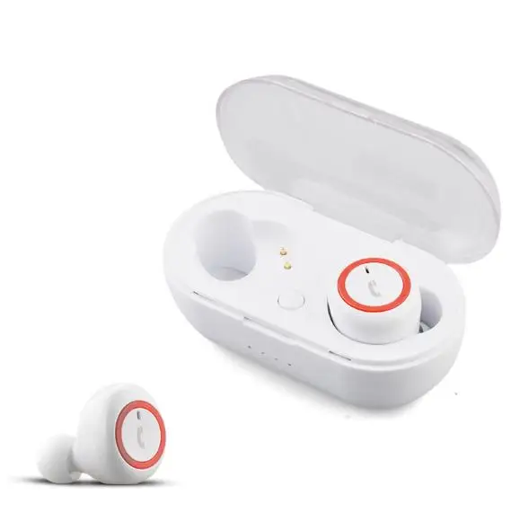 Белый Мини TWS Bluetooth 5,0 Наушники Hi-Fi 3D стерео Беспроводной наушники с зарядный чехол с микрофоном хэндс-фри наушники для занятий спортом - Цвет: Белый