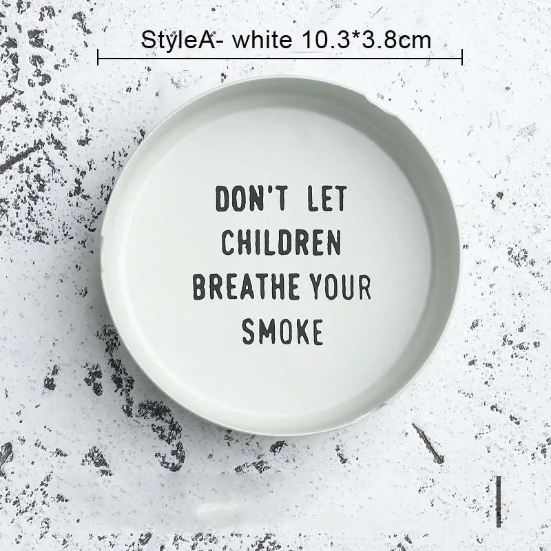StyleA-white Ретро металлическая пепельница креативная пепельница для сигарет и сигар для дома или офиса, декоративные Ремесла коллекционные украшения для курения - Цвет: StyleA-white