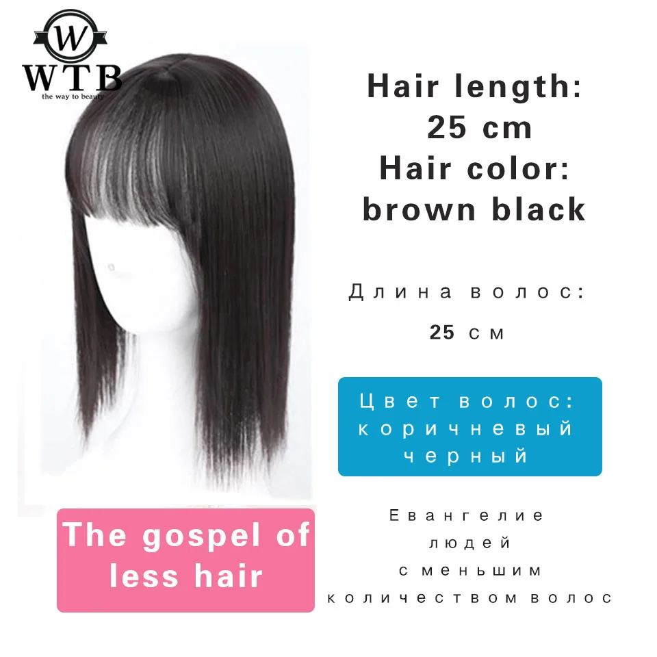 WTB 10'14' дюймов длинные прямые женские заколки на наращивание волос черный коричневый светильник коричневый/темно-коричневый/натуральный черный синтетический - Цвет: 10inches4