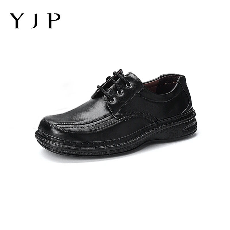 

Leather Non-slip Casual Shoes Men Large Size Hand Stitching Smooth Winter Work Leather Boots Plus Cashmere Warm Plat Shoes Male