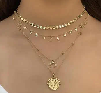 Real 925 Sterling silver gold filled vermeil jewelry minimal delicate mini moon star light bolt charm choker necklace jewelry
