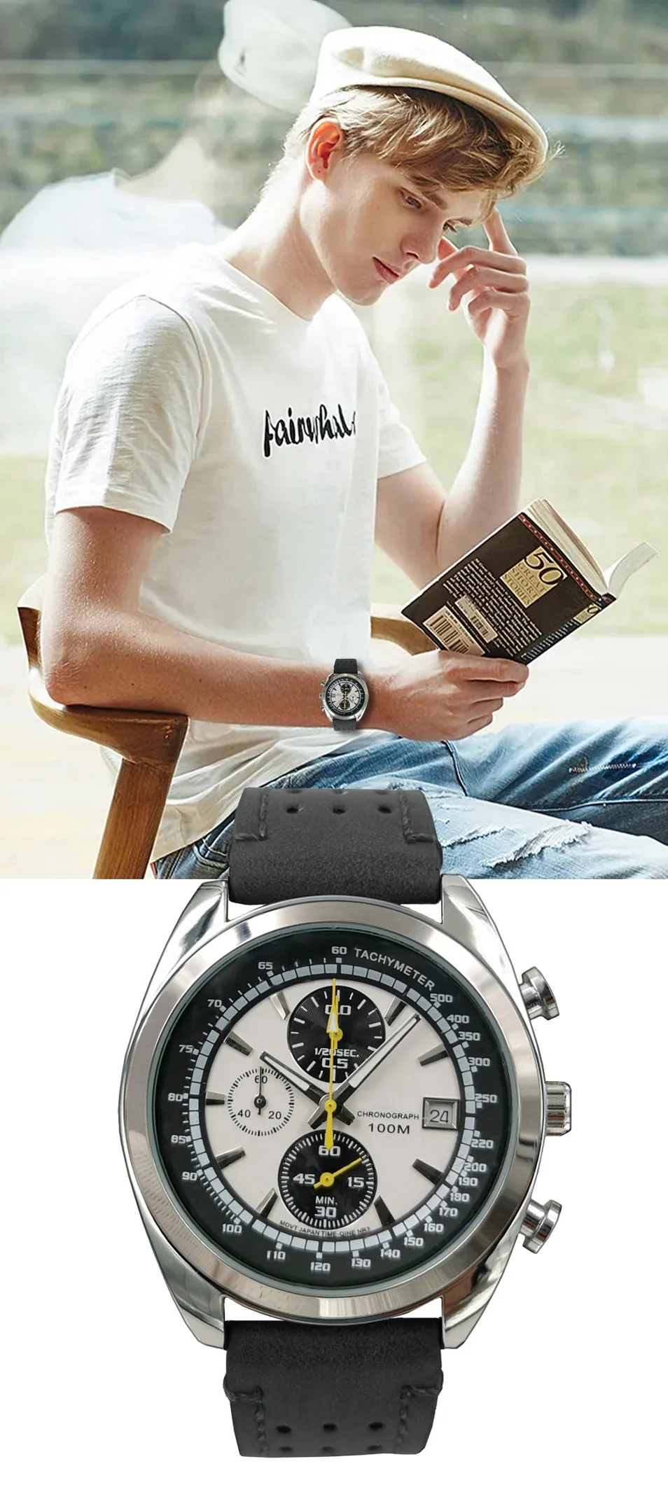 E Move Premium Luxury Men's Multifunctional Quartz E-Commerce Best-Selling Breathable Leather High-Grade Waterproof Watch