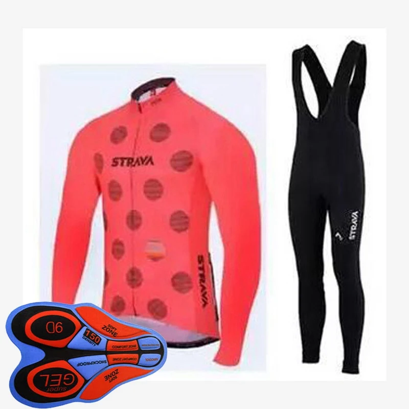 STRAVA команда Ropa Ciclismo Hombre Велоспорт набор MTB велосипедная одежда Велоспорт длинный рукав комбинезон набор S47 - Цвет: Q14