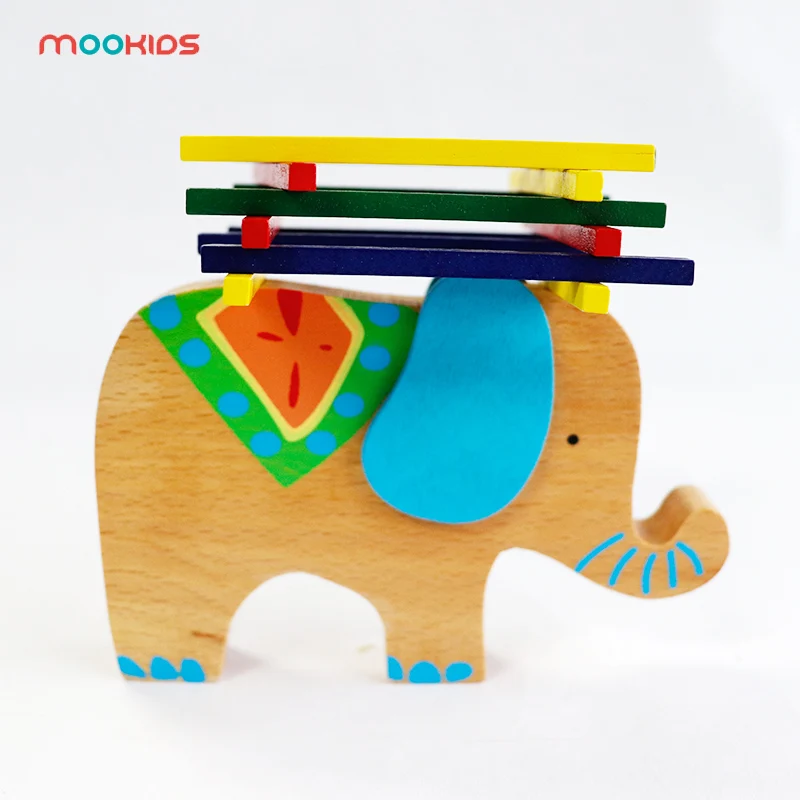 

Mookids Game for Kids Cute Elephant Educational Balancing Game Wooden Math Toys Game Wood Balance Montessori Toys Baby Math
