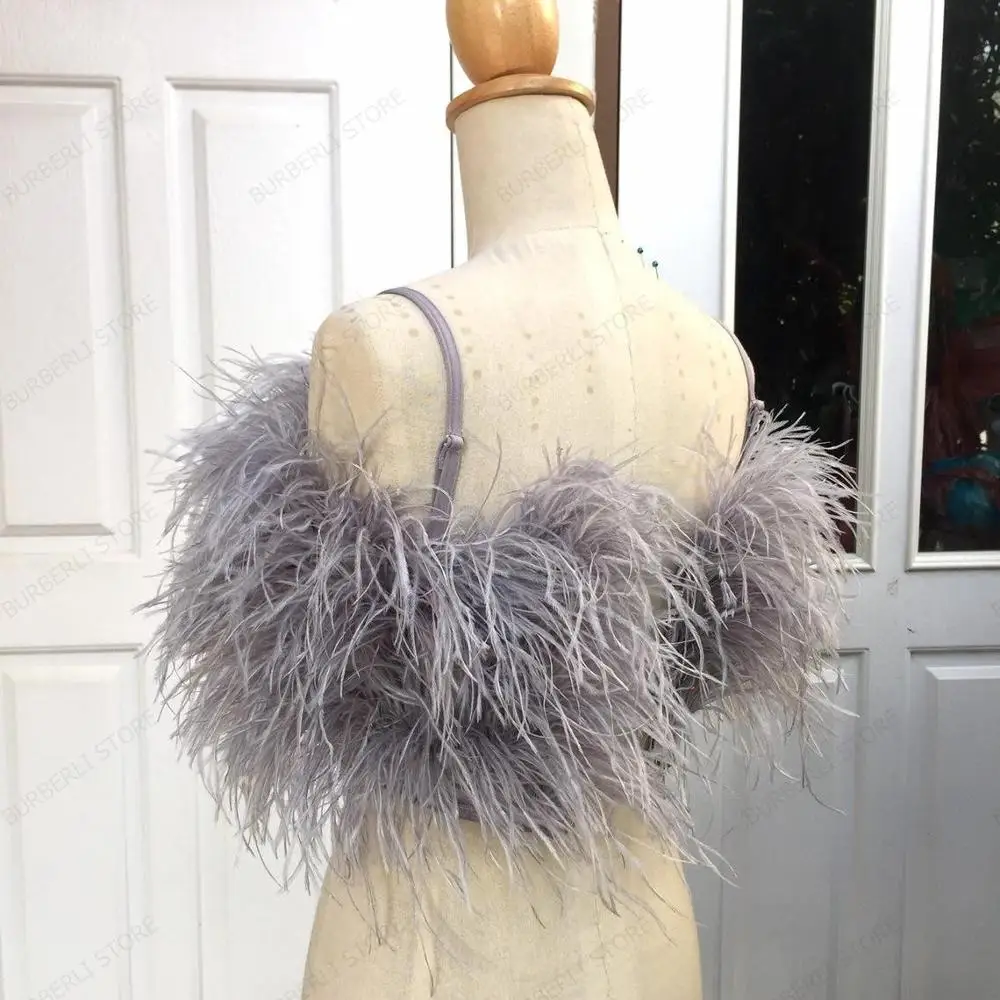 Luxury Feather Tops Women Custom Made Plus Size