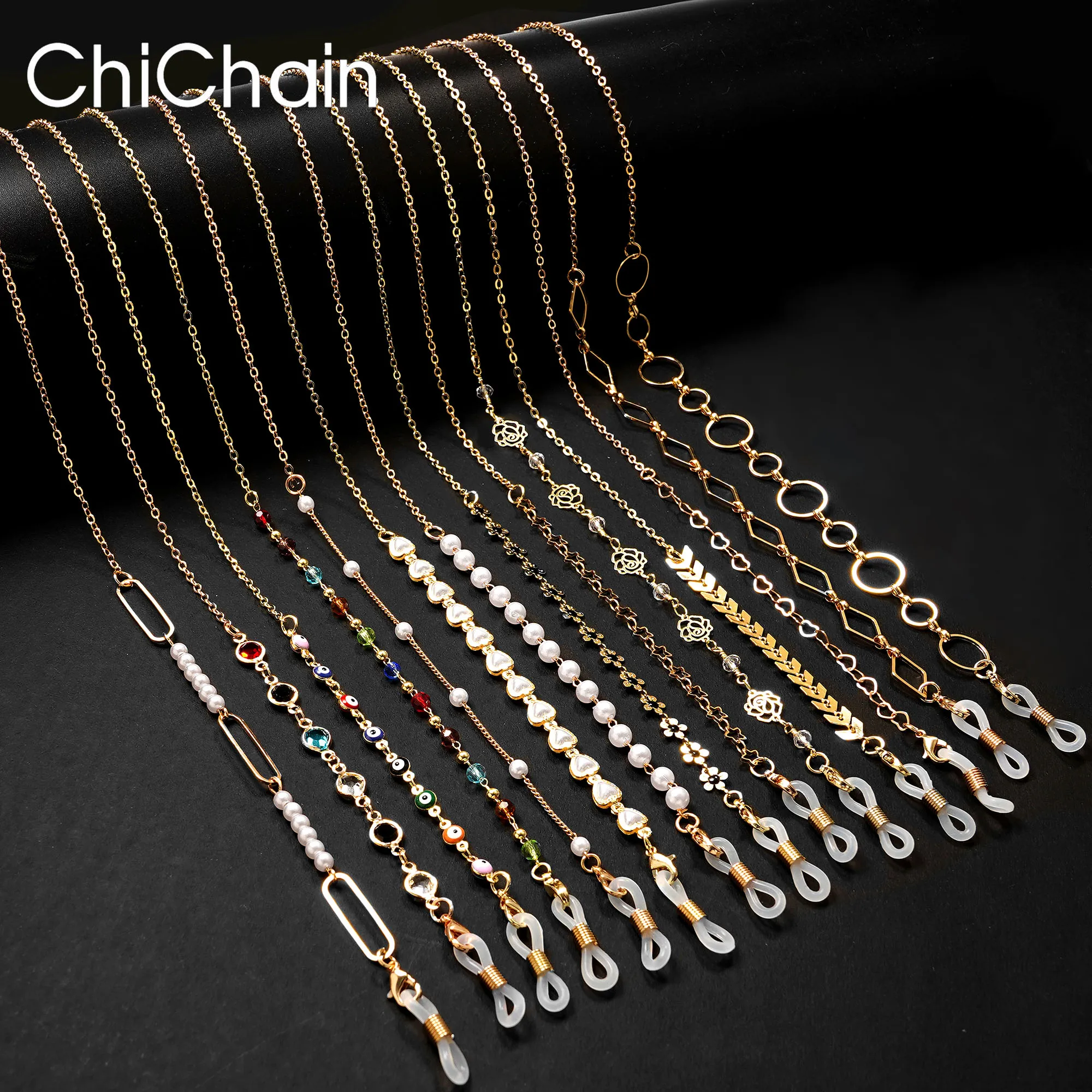 Elegant Acrylic Pearl and Crystal Eyeglasses Chain Necklace - Fashion Jewelry Accessory