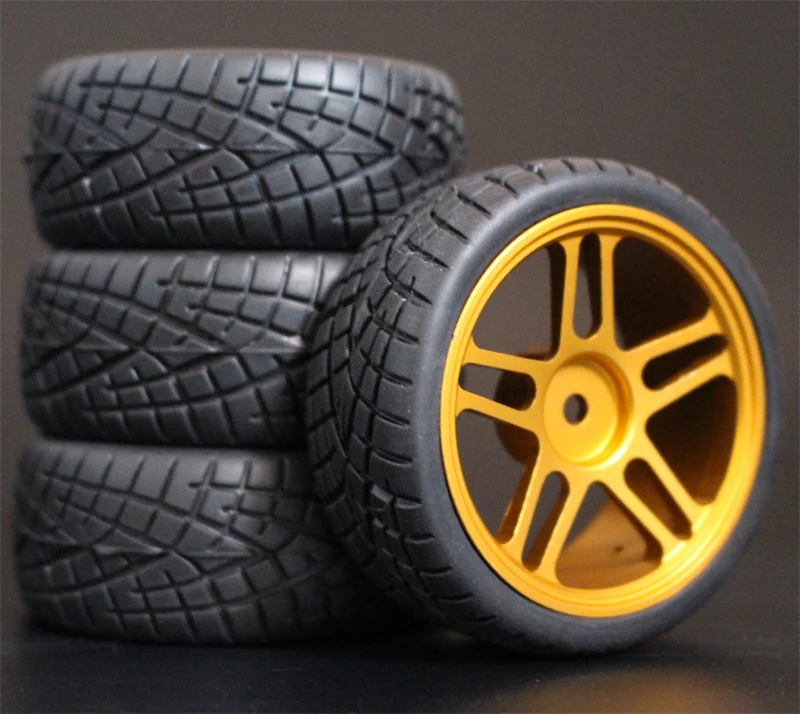 1Set 4Pcs HSP HPI Racing Tires Tyre Metal Wheel Rim For RC 1/10 On-Road Car 94123/94103/94122 D4/D3 FW06 106Y | Игрушки и хобби