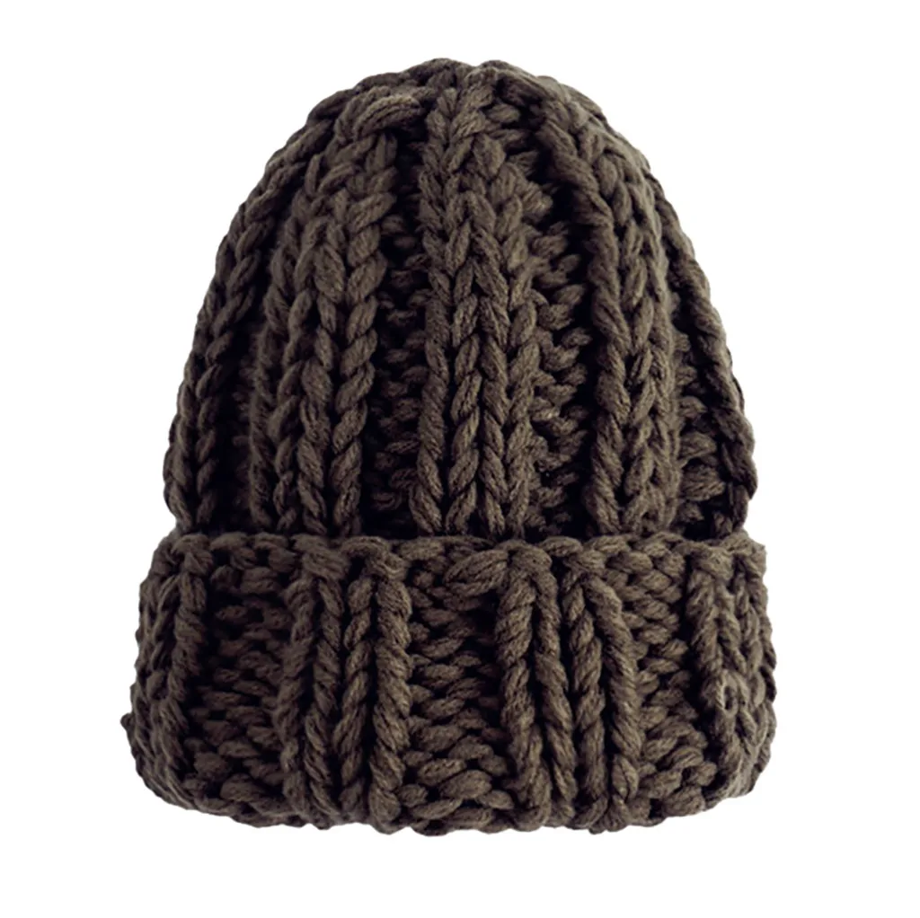 Army Green Зимняя женская шапка, новая осенняя женская теплая шапка из искусственного меха, вязаная шапочка для девочки, шапки, женская вязаная шапка, женские толстые эластичные шапки - Цвет: Army Green