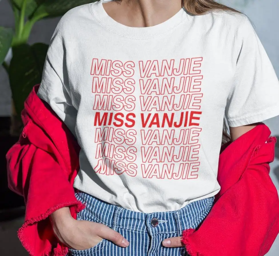 Женская футболка Miss Vanjie с красным буквенным принтом модная повседневная