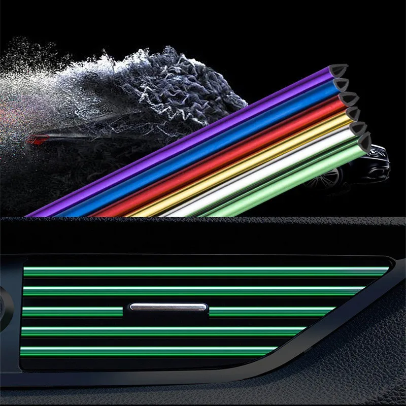 10PCS U Shaped Car Air Outlet Trim Strip Outlet Blade Colorful Decorative Strips Car interior accessories Auto Products