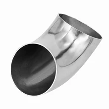 2Pcs 2.5 אינץ/63mm רכב צינור פליטת נירוסטה 90 תואר עיקול מרפק צינורות C44(China)