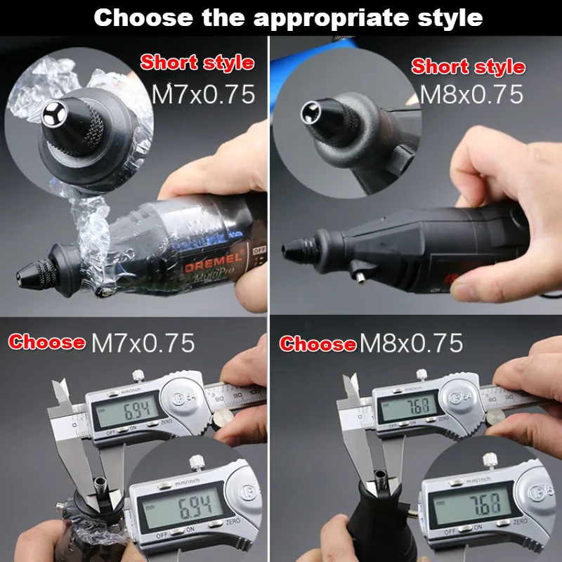 0.3-3.2mm Multi Drill Chuck Keyless For Dremel Rotary Tools Keyless Drill Bit Chucks Adapter Converter Universal Mini Chuck