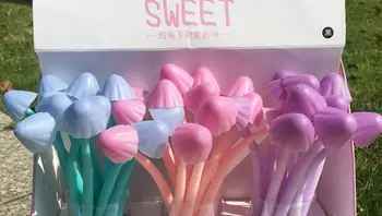 

sunlight change color mushroom gel pen cartoon neutral pen student prize office black ink write pen promotion gift pen 48pc/lot