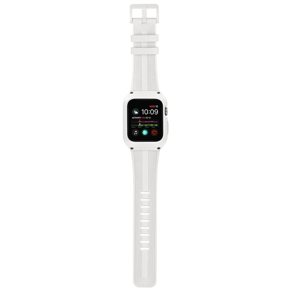 Серия 2/3 42 мм 38 мм Ремешки для наручных часов iWatch Apple Watch 5 4 44 мм 40 мм силиконовый ремешок-браслет ремешок и чехол Сменные аксессуары