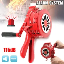 Hand Operated Crank Air Raid Safety Siren Fire Emergency Alarm Aluminum Alloy 231X202X115mm PUO88