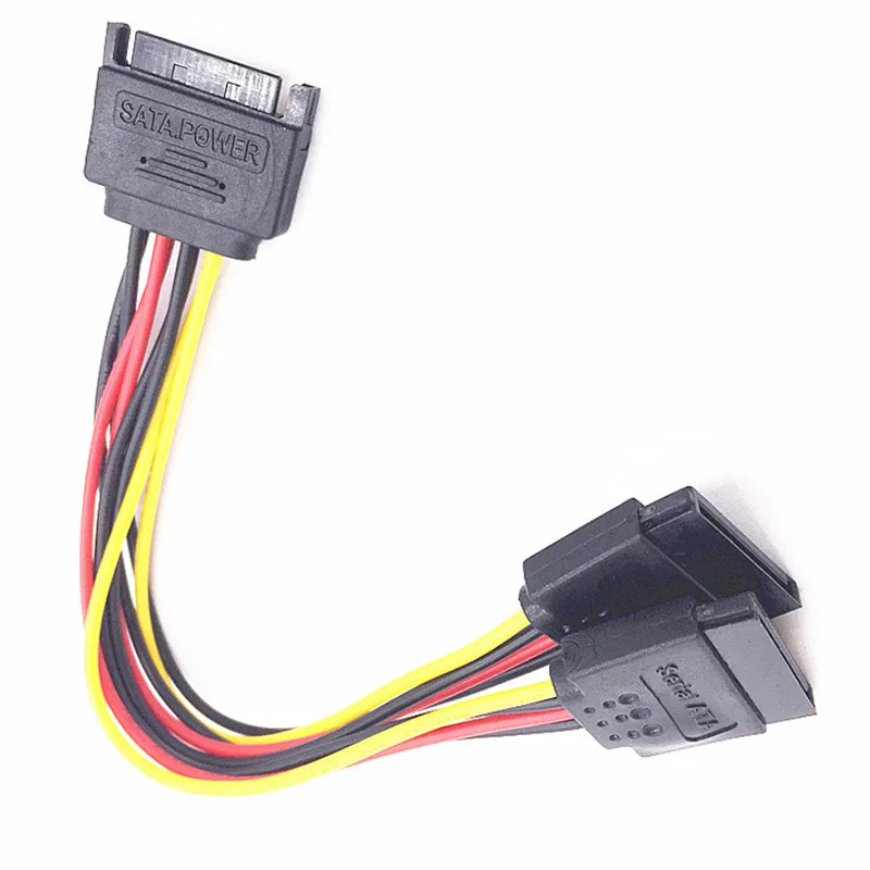 15Pin 20 см SATA папа-Женский 2 распределитель SATA адаптер питания кабеля Шнур удлинитель провода линии для HDD жесткий диск сплиттер разъем