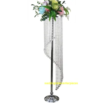 

10pcs)110cm tall )crystal table top chandelier wedding table centerpieces without the flower and flower vase stand