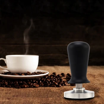 

New 51mm Black Espresso Tamper with Stainless Steel Calibration Barista Flat Coffee Bean Press