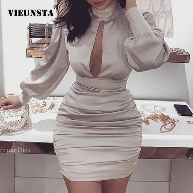 satin bandage dress
