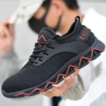 

Fashion Outdoor Steel Toe Cap Anti-smashing Puncture Proof Construction sneakers BootsMen Work safety shoes