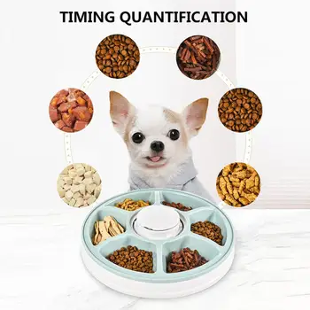 

Round Timing Feeder Automatic Pet Feeder 6 Meals 6 Grids Cat Dog Electric Dry Food Dispenser 24 Hours Feed Pet Supplies