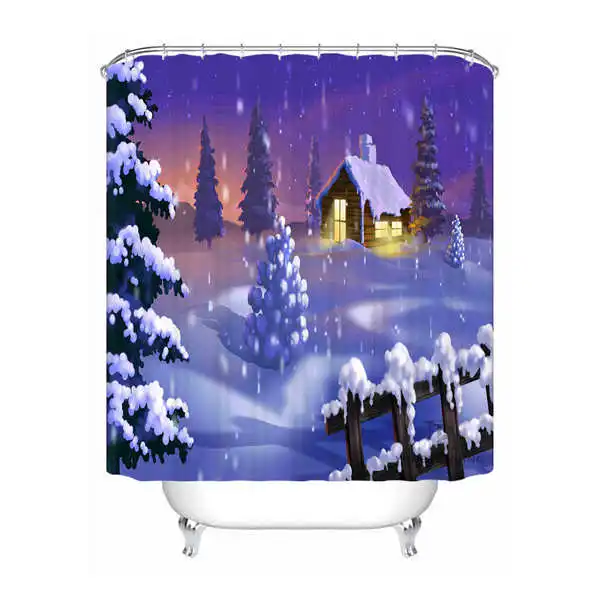 Shower Curtain Пользовательские водонепроницаемые занавески для душа красная Рождественская игрушка с принтом сердца ванная комната декор различных размеров#180324-01-29 - Цвет: Shower Curtain