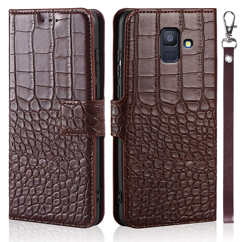 Чехол для Samsung A6 2018 Cover A 6 A600F flip leahter чехол телефона Galaxy Plus A605 A605F | Мобильные