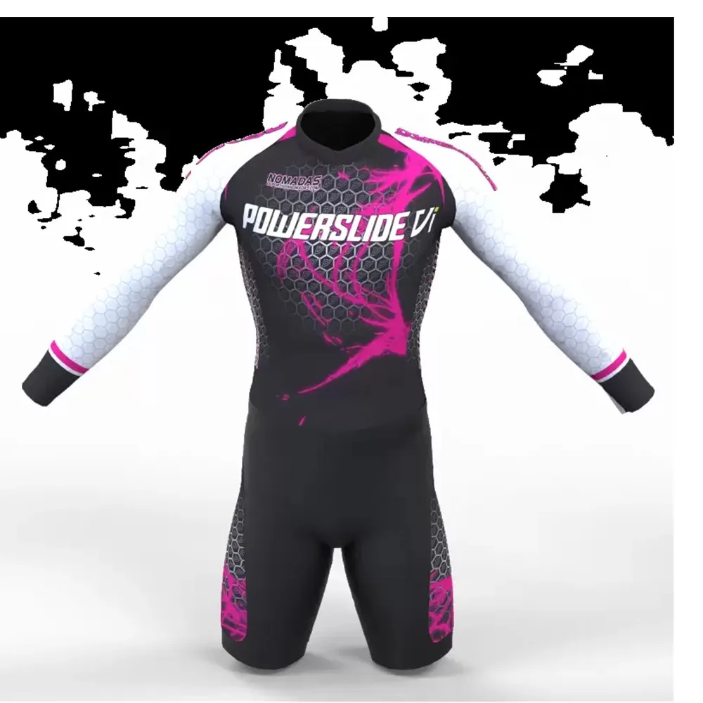 Cycling suit sports bodysuit skating jumpsuit Powerslide Racing Suit Speed Inline Roller Skate Skinsuit Cycling Skinsuit Mens Triathlon Roller Skating Jumpsuit
