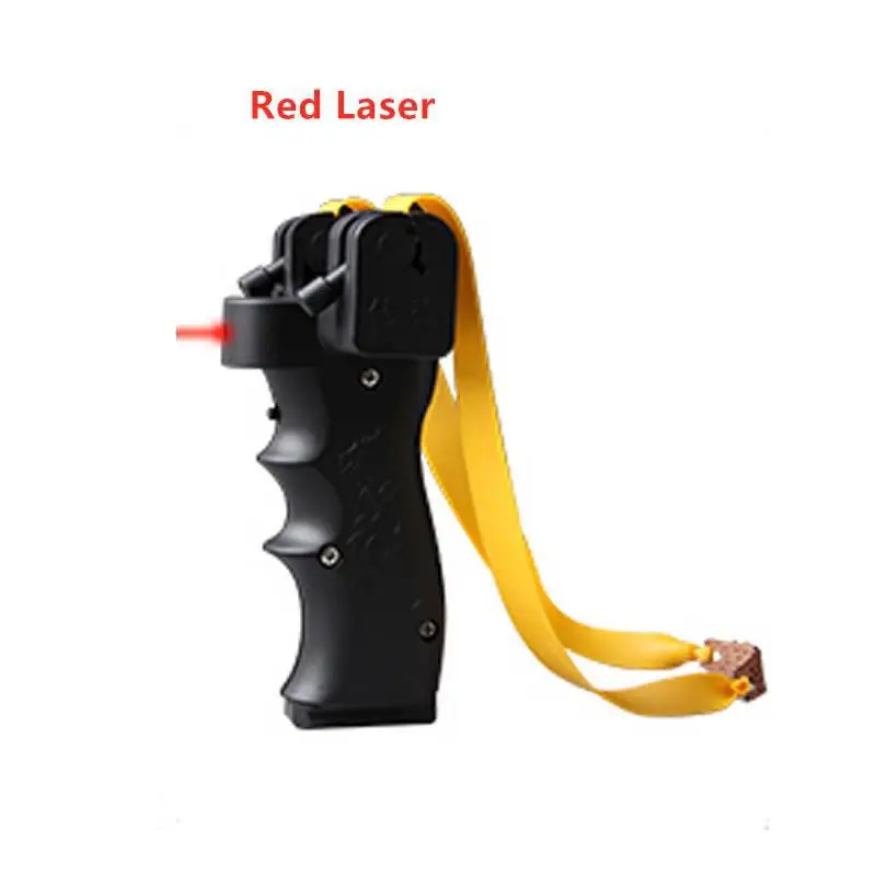 Powerful Slingshot Green Red Laser Aiming Resin Catapult Laser Sight High Precision Shooting with Rubber Band Outdoor Sports - Цвет: Red Laser