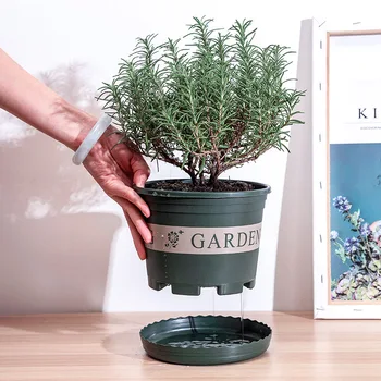 

Plastic Hanging Planter Watering Basket Hanging Flower Plant Pot Container Box for House Plants Home Garden Decoration P