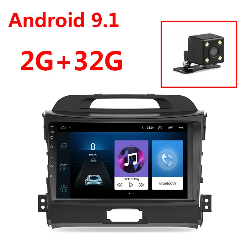 9 ''Android 9,1 для KIA Sportage 2010 2011 2012 2013 2Din автомобильный андроид радио мультимедиа плеер Авто Видео gps - Цвет: 2 32G Camera