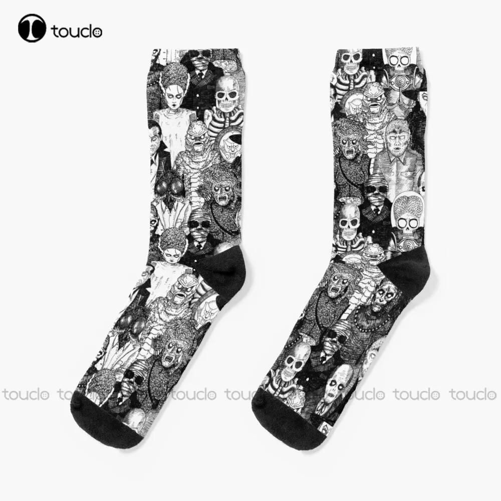 

Horror Monsters Socks Women'S Socks Thanksgiving Christmas New Year Gift Unisex Adult Teen Youth Socks Custom Hd High Quality