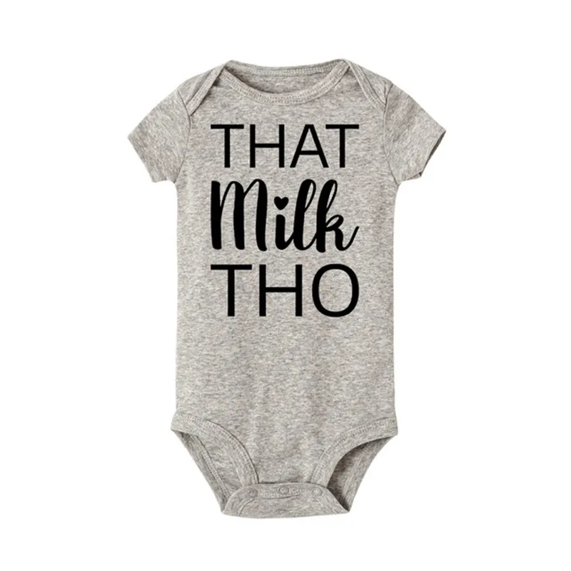 That Milk Tho/Забавный боди для новорожденных; хлопковый боди с короткими рукавами для маленьких мальчиков и девочек; ползунок комбинезон; спортивный костюм
